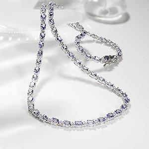 新品k18WG ペンダント ネックレス タンザナイト ダイヤモンド カラー 