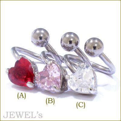 ボディピアス ボディーピアス ハートジュエルスパイラル 14G｜jewels-store｜02