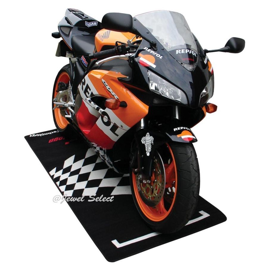 即納 MOTOGP バイクマット 赤×白 ガレージに お部屋のインテリアマットとしても 190cm×80cm |  | 01