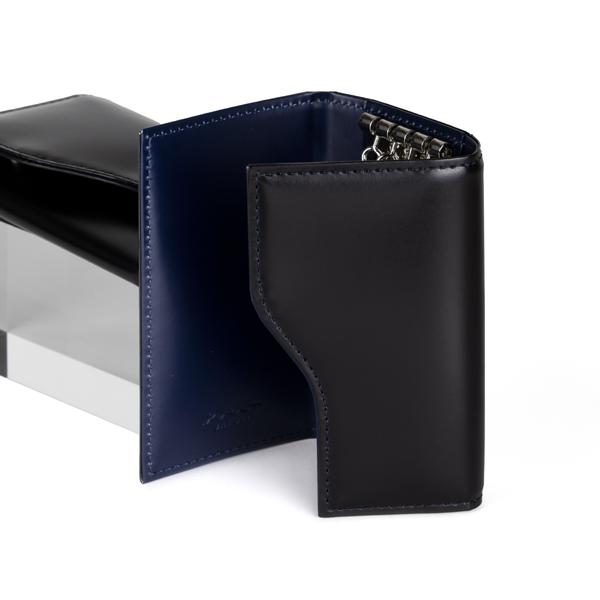 送料無料 SATOLI 革小物 さとり 松阪牛革 キーケース HCK64D-Z 青褐 | BAMBI | 02