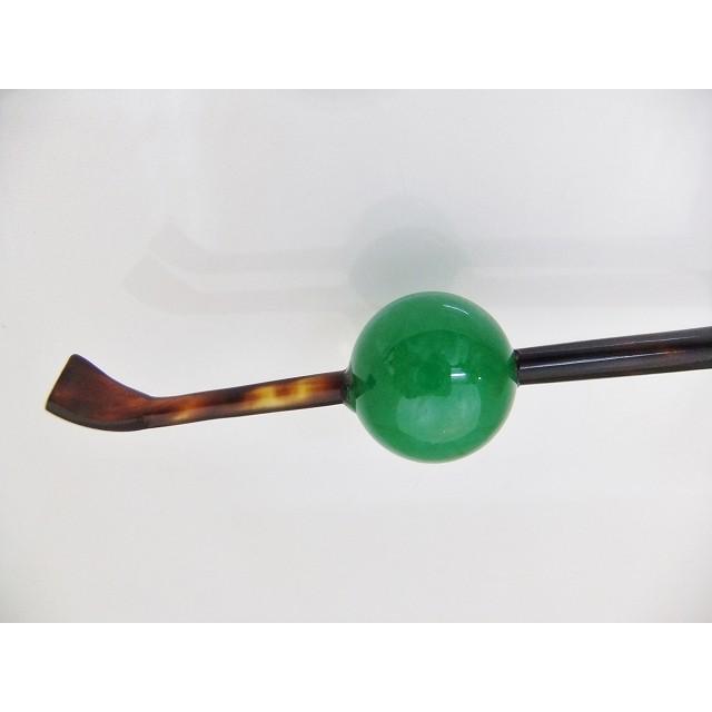 本ヒスイ丸珠φ17.4mm】 【翡翠】【鼈甲】【簪】 ヒスイ べっ甲 