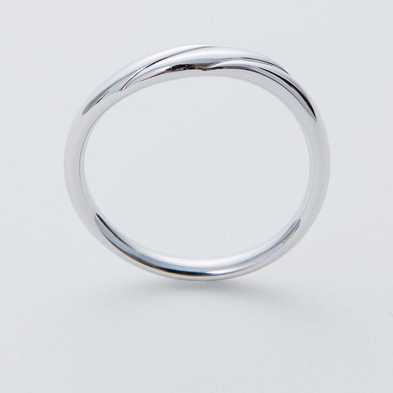 結婚指輪 プラチナ pt950 指輪 ウェーブ 内甲丸 マリッジリング 刻印・シークレットストーン無料 FourLovers Cheri メンズの画像
