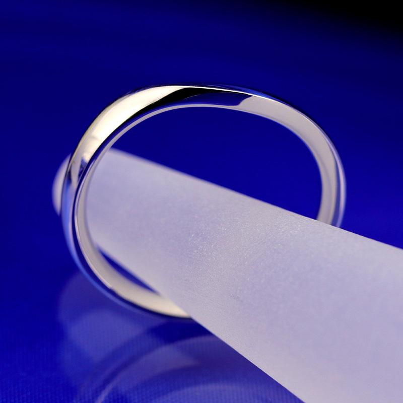 結婚指輪 プラチナ pt950 指輪 ウェーブ 内甲丸 マリッジリング 刻印・シークレットストーン無料 FourLovers Angela メンズの画像