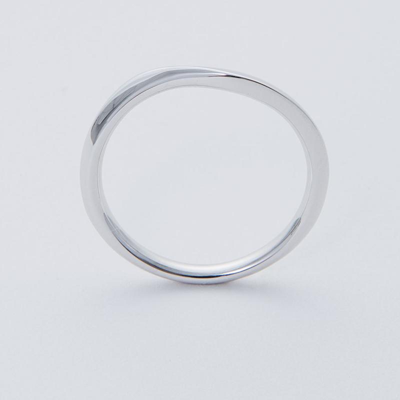 結婚指輪 プラチナ pt950 指輪 ウェーブ 内甲丸 マリッジリング 刻印・シークレットストーン無料 FourLovers Angela メンズの画像