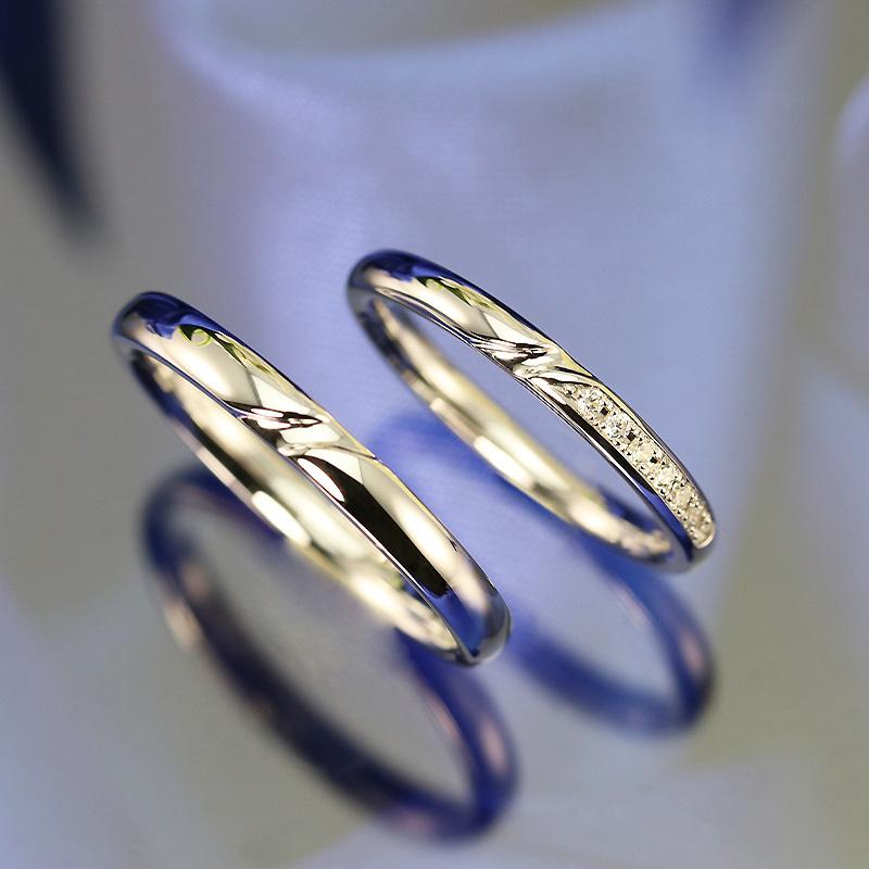 結婚指輪 プラチナ pt950 指輪 マリッジリング ストレート 内甲丸  刻印・シークレットストーン無料 FourLovers Cuore メンズの画像