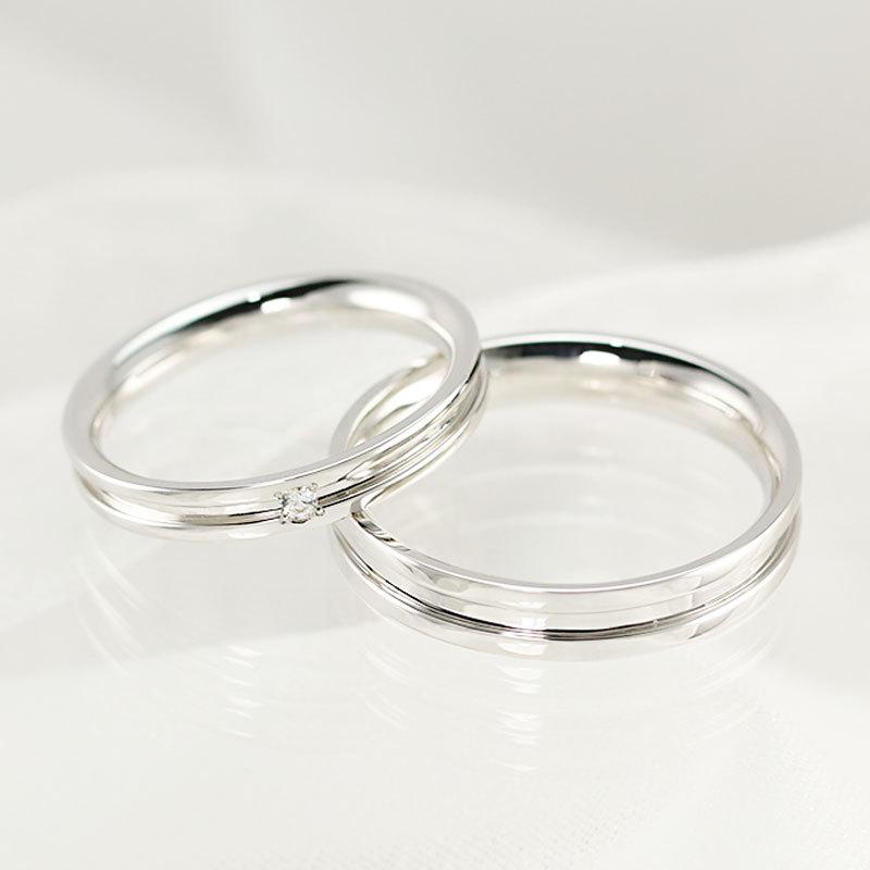 結婚指輪 ダイヤモンド プラチナ pt950 ダイヤ 指輪 マリッジリング 刻印・シークレットストーン無料 FourLovers Avenir