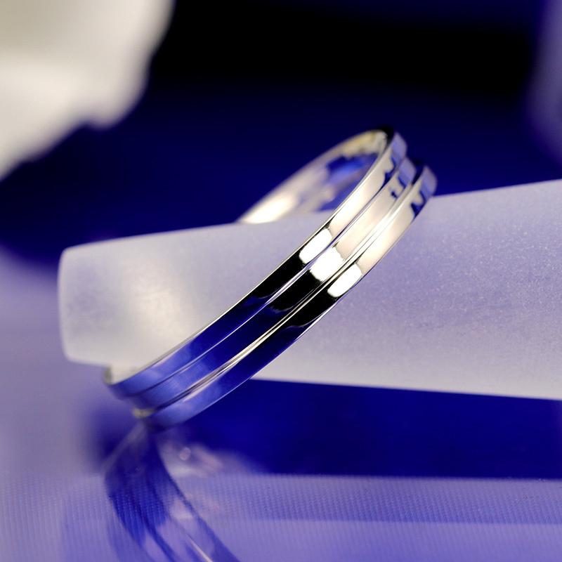結婚指輪 プラチナ pt950 指輪  マリッジリング 刻印・シークレットストーン無料 FourLovers Avenir メンズの画像