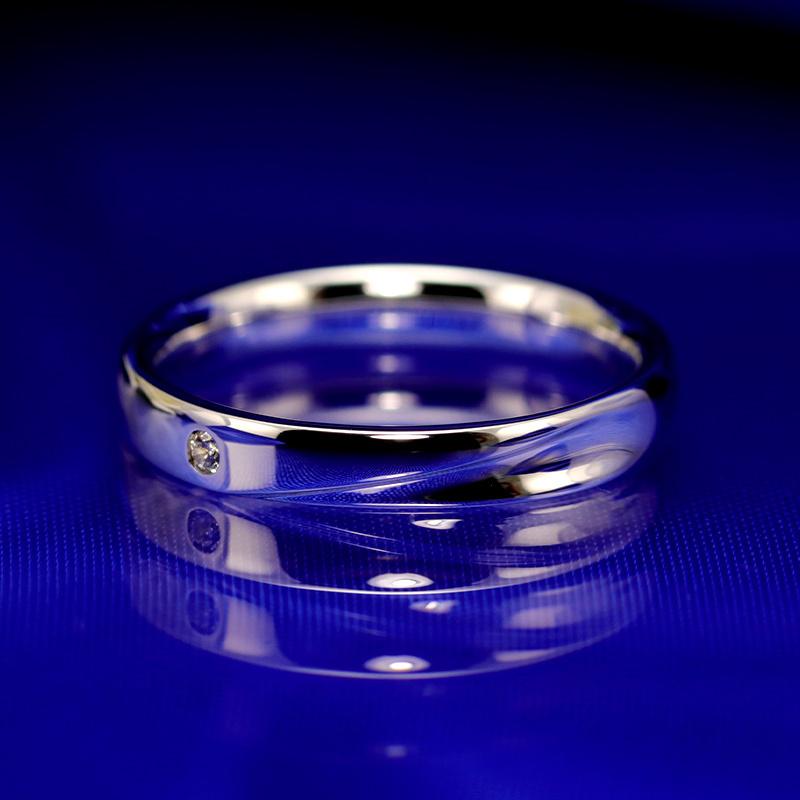 結婚指輪 ダイヤモンド プラチナ pt950 ダイヤ 指輪  マリッジリング 刻印・シークレットストーン無料 FourLovers Bonheurの画像