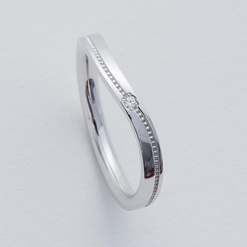 結婚指輪 ダイヤモンド プラチナ pt950 ダイヤ 指輪  マリッジリング 刻印・シークレットストーン無料 FourLovers Meteoreの画像