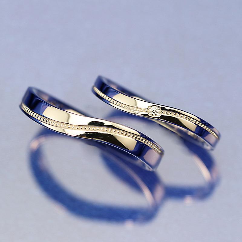 結婚指輪 プラチナ pt950 指輪  マリッジリング 刻印・シークレットストーン無料 FourLovers Meteore メンズの画像