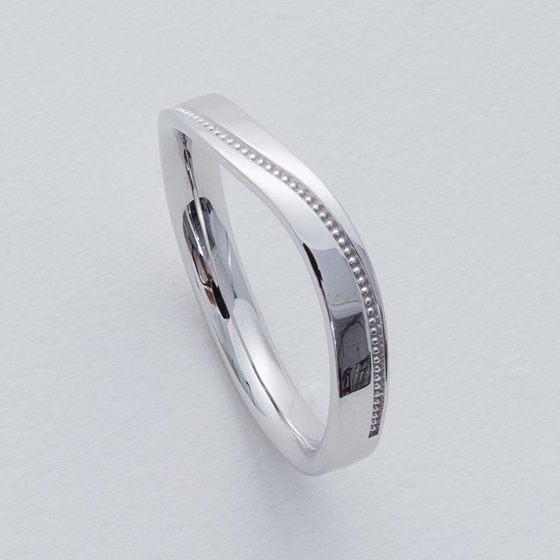 結婚指輪 プラチナ pt950 指輪  マリッジリング 刻印・シークレットストーン無料 FourLovers Meteore メンズの画像