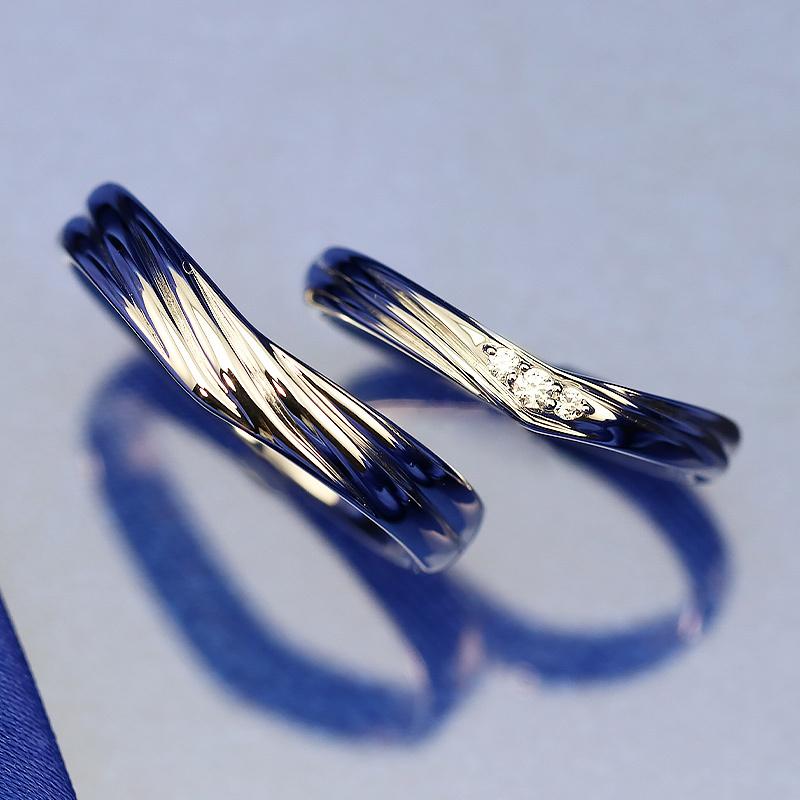 結婚指輪 ダイヤモンド プラチナ pt950 ダイヤ 指輪  マリッジリング 刻印・シークレットストーン無料 FourLovers Minamoの画像
