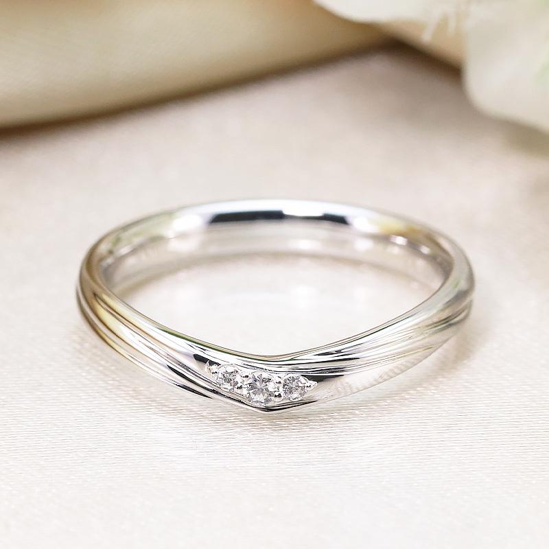 結婚指輪 ダイヤモンド プラチナ pt950 ダイヤ 指輪  マリッジリング 刻印・シークレットストーン無料 FourLovers Minamoの画像