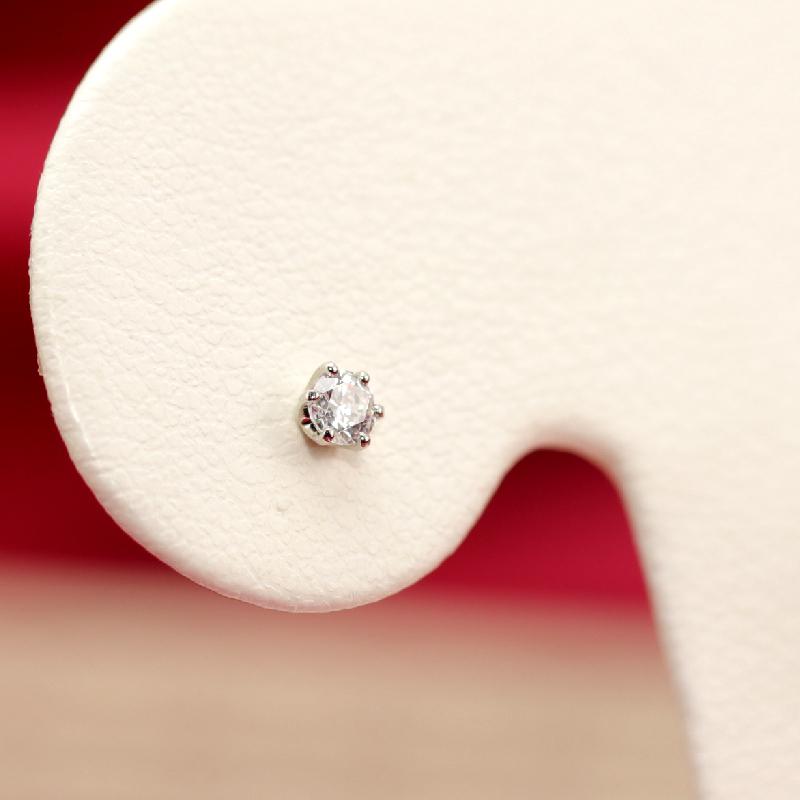 pt1000 ダイヤモンド スタッド ピアス 0.2ct パールキャッチ付 純プラチナの画像