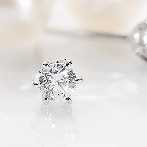 pt1000 ダイヤモンド スタッド ピアス 0.2ct パールキャッチ付 純プラチナの画像