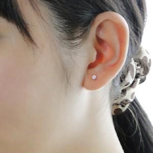 pt1000 ダイヤモンド スタッド ピアス 0.2ct パールキャッチ付 純プラチナの画像