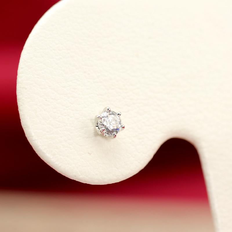 pt1000 ダイヤモンド スタッド ピアス 0.3ct パールキャッチ付 純プラチナの画像