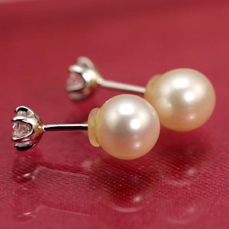 pt1000 ダイヤモンド スタッド ピアス 0.3ct パールキャッチ付 純プラチナの画像