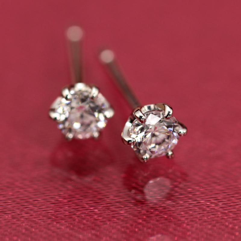 pt1000 ダイヤモンド スタッド ピアス 0.3ct パールキャッチ付 純プラチナの画像