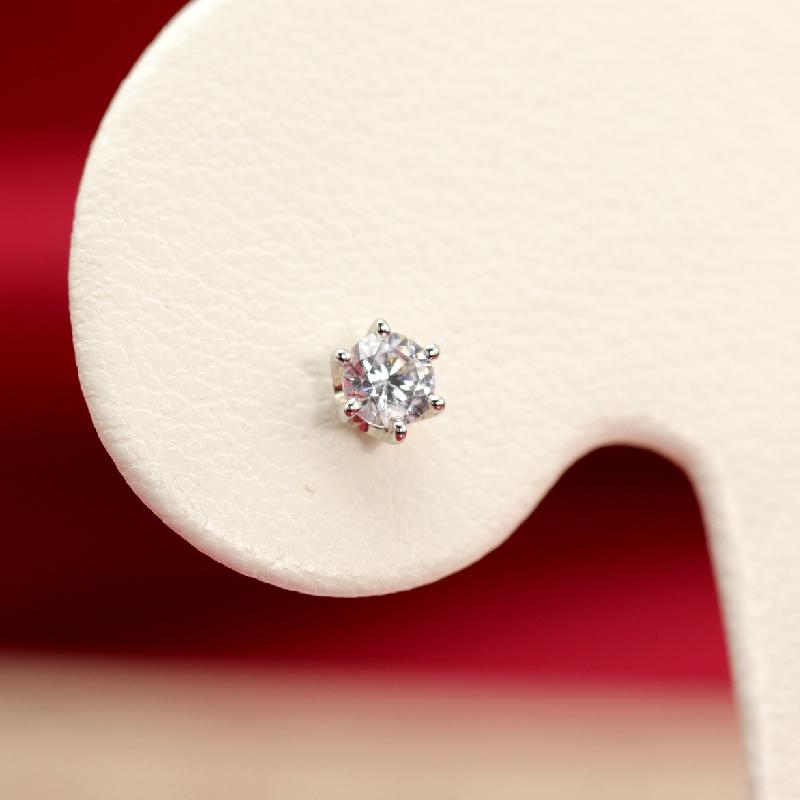 pt1000 ダイヤモンド スタッド ピアス 0.4ct 淡水パールキャッチ付 純プラチナ シンプル Diaの画像
