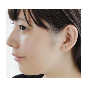 pt1000 ダイヤモンド ピアス 0.5ct　3本爪 パールキャッチ付　純プラチナ【Hカラークラス/SIクラス】の画像
