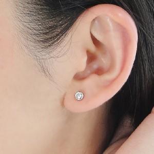 pt1000 ダイヤモンド ピアス 0.3ct パールキャッチ付 プラチナ