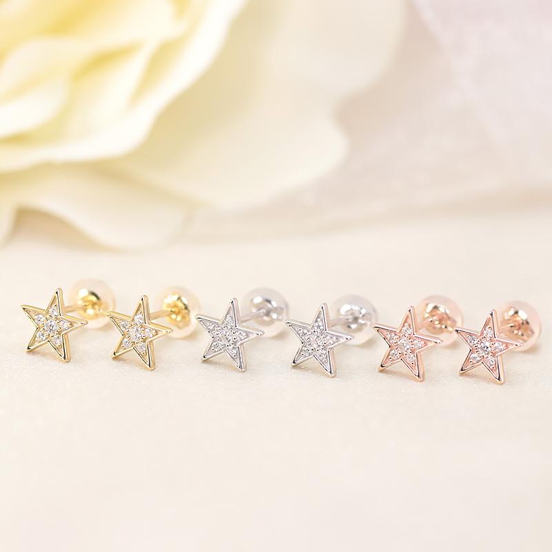 Jeweluce（ジュエルーチェ） 0.06ct ダイヤモンド ピアス K18 YG/PG