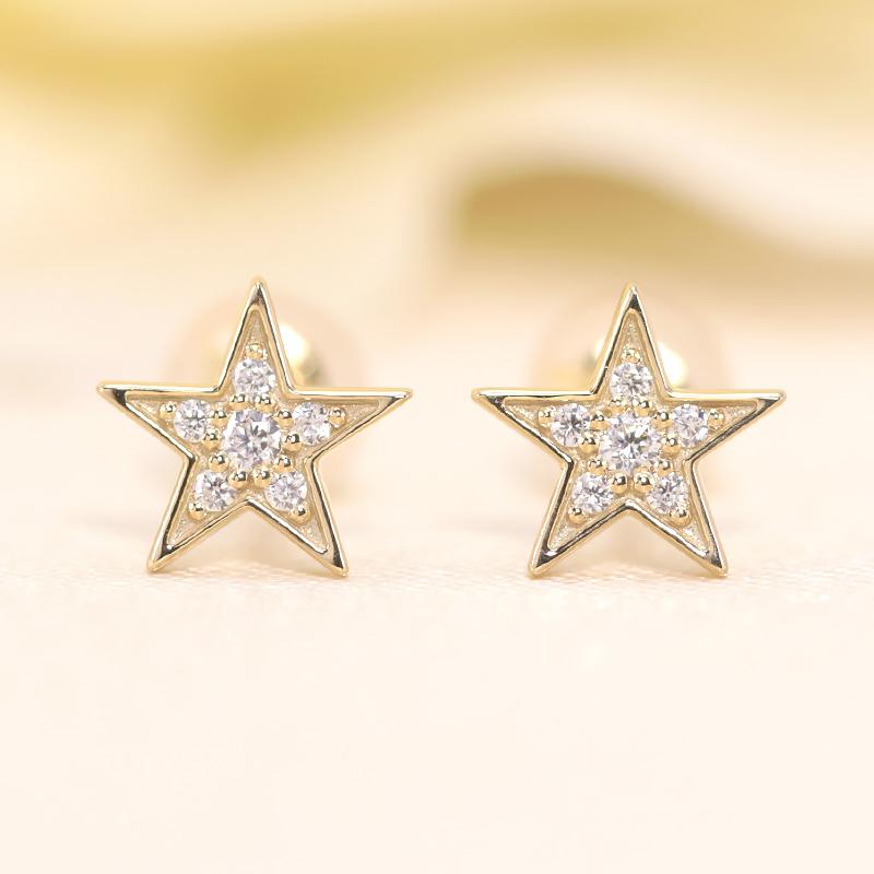 Jeweluce 0.06ct ダイヤモンド ピアス K18 YG/PG ゴールド ダイヤ H