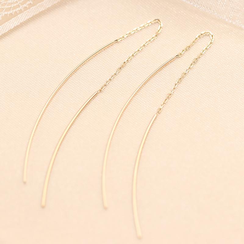 Jeweluce K10 YG イエローゴールド アメリカン ピアス ロング