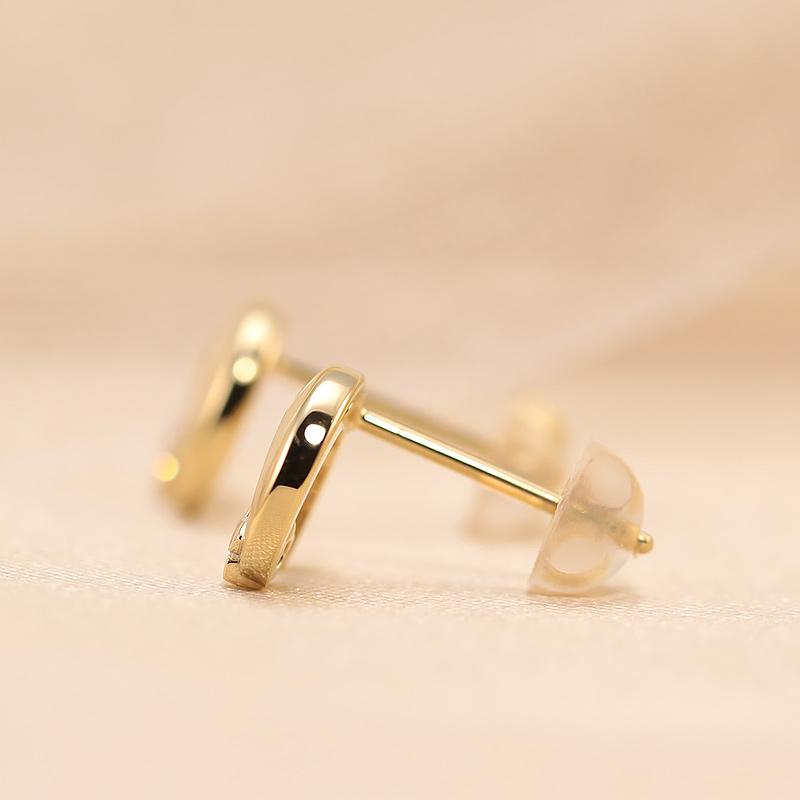 K10 YG/PG ダイヤモンド 0.06ctUP【Hカラークラス/SIクラス】 ピアス 月 星 ゴールド 10金 プレゼント ギフト K10 キャッチ シリコンの画像