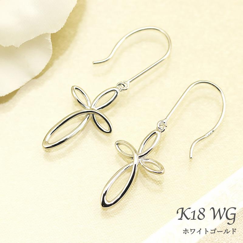 Jeweluce（ジュエルーチェ） K18 YG/WG/PG クロス モチーフ ピアス