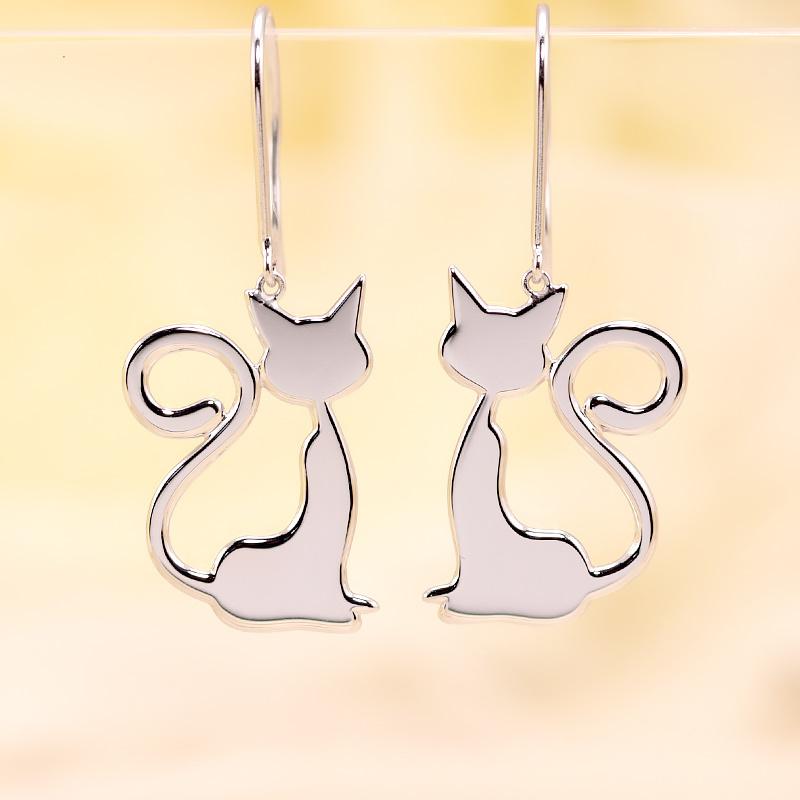 K18 YG/WG/PG 猫 シルエット ピアス 18金 K18 両耳 プレゼント ギフト ゴールドカラーは選べる ねこ かわいい おすわりの画像