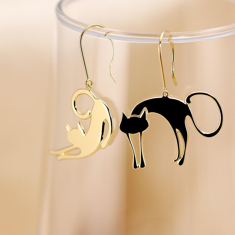 Jeweluce（ジュエルーチェ） K10 YG/WG/PG 猫 シルエット ピアス 10金