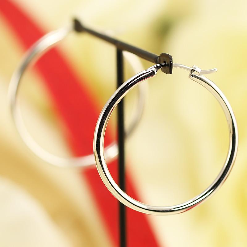 Jeweluce K18 フープ ピアス サークルデザイン M サイズ 両耳 ゴールド  