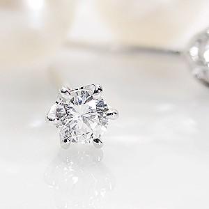 ダイヤモンド スタッド ピアス【Fカラー VS VG クラス】純プラチナ pt1000 0.2ct パールキャッチ付 アレルギーフリーの画像