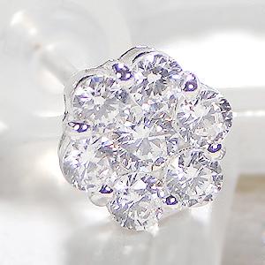 フラワー  ダイヤモンド スタッド ピアス【Fカラー VS VG クラス】プラチナ pt900 0.5ct  インビジブル セッティングの画像