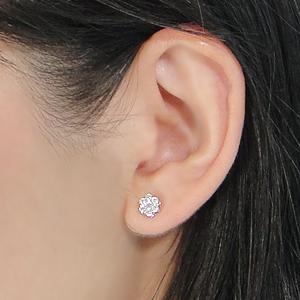 フラワー  ダイヤモンド スタッド ピアス【Fカラー VS VG クラス】プラチナ pt900 0.5ct  インビジブル セッティングの画像