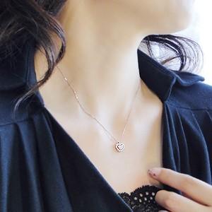 Jeweluce K18PG【0.15ct】ダイヤモンド ペンダント パヴェ ハート