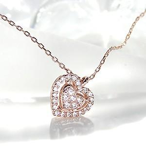 Jeweluce K18PG【0.15ct】ダイヤモンド ペンダント パヴェ ハート
