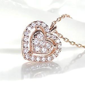 Jeweluce K18PG【0.15ct】ダイヤモンド ペンダント パヴェ ハート