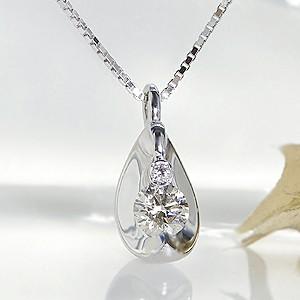 K18WG【0.15ct】ダイヤモンド ペンダント ドロップ しずく k18  【Hカラークラス・SIクラス】ホワイトゴールド  jdp0026の画像