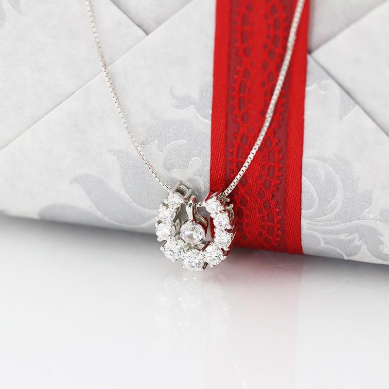 PT900【0.60ct】ダイヤモンド ペンダント pt900 プラチナ 馬蹄 一粒 3WAY Hカラークラス/SIクラス jdp0028の画像