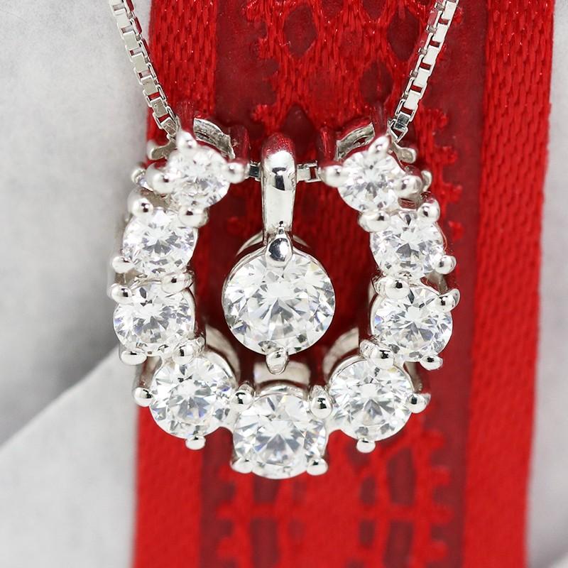 PT900【0.60ct】ダイヤモンド ペンダント pt900 プラチナ 馬蹄 一粒 3WAY Hカラークラス/SIクラス jdp0028の画像