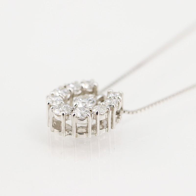 PT900【0.60ct】ダイヤモンド ペンダント pt900 プラチナ 馬蹄 一粒 3WAY Hカラークラス/SIクラス jdp0028の画像