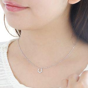 K18WG/PG/YG 【0.16ct】馬蹄 ゴールド ダイヤモンド ペンダント ホースシュー シンプル Hカラークラス/SIクラス jdp0040の画像