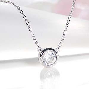 K18 WG/PG/YG 【0.30ct】ゴールド ダイヤモンド ペンダント 誕生石 4月 一粒 大粒 0.3ct 選べるカラーの画像