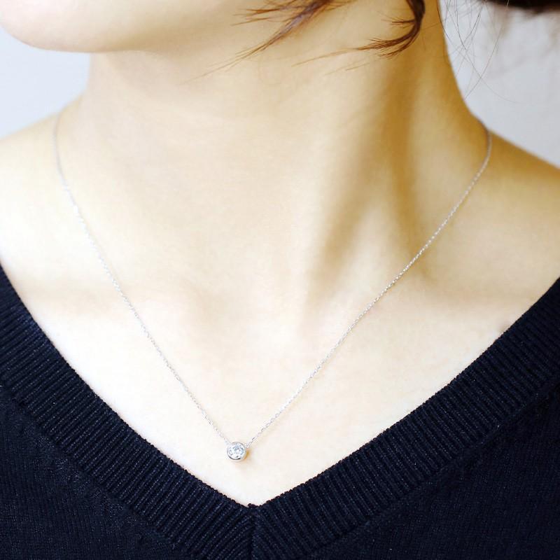 K18 WG/PG/YG 【0.30ct】ゴールド ダイヤモンド ペンダント 誕生石 4月 一粒 大粒 0.3ct 選べるカラーの画像