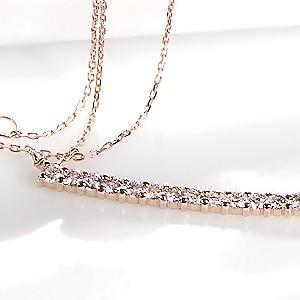 K18PG【0.52ct】蜂蜜色したダイヤモンド ラインペンダント ハニーブラウンダイヤ ラインネックレス 0.5ct jdp0046の画像