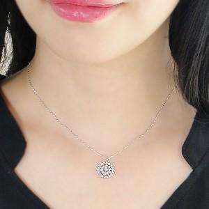 K18WG/PG/YG 【0.30ct】サンフラワー ペンダント ダイヤモンド ゴールド ダイヤ 【Hカラークラス・SIクラス】ネックレス フラワー 花 ひまわり 0.3ctUP jdp0060の画像