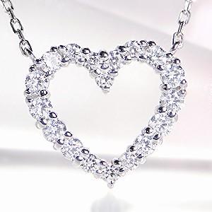 K18WG/PG/YG 【0.30ct】ハート ペンダント ゴールド ダイヤモンド【Hカラークラス・SIクラス】 ダイヤ ネックレス ハートモチーフ 0.3ctUP jdp0061の画像